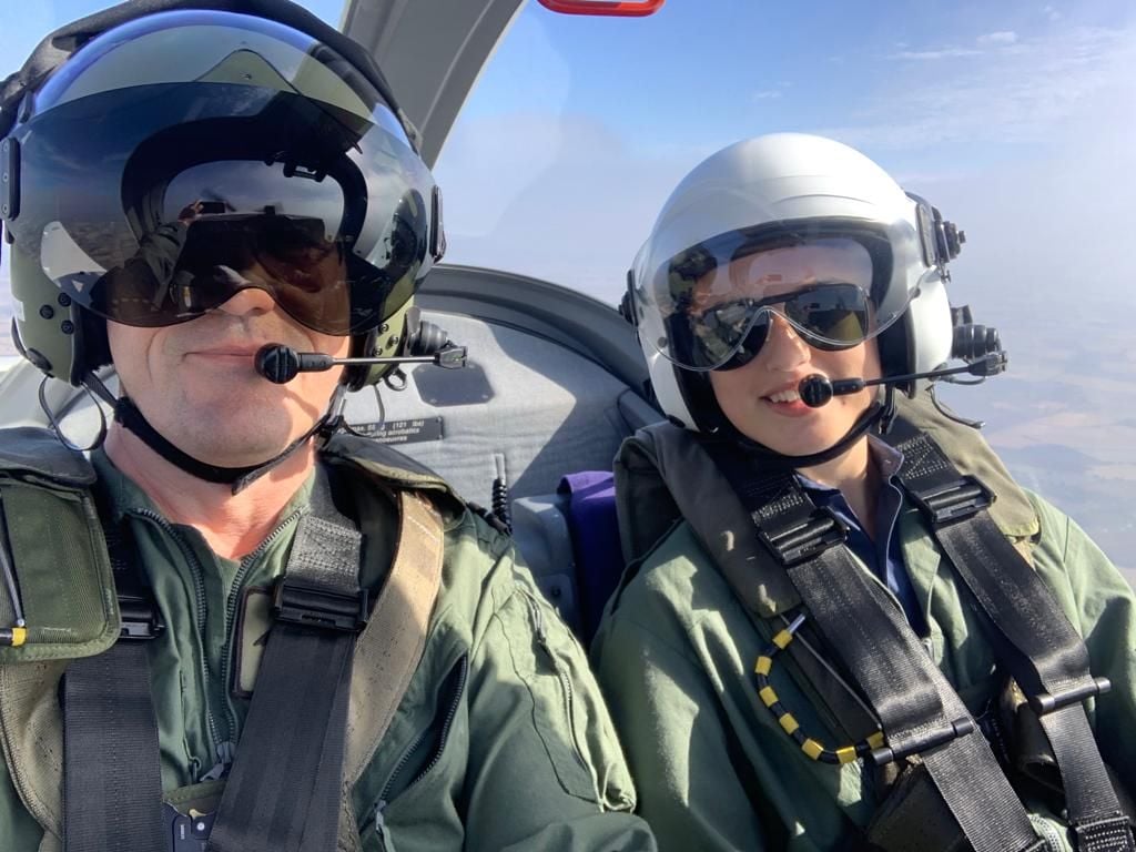 Cadet experiencing flight