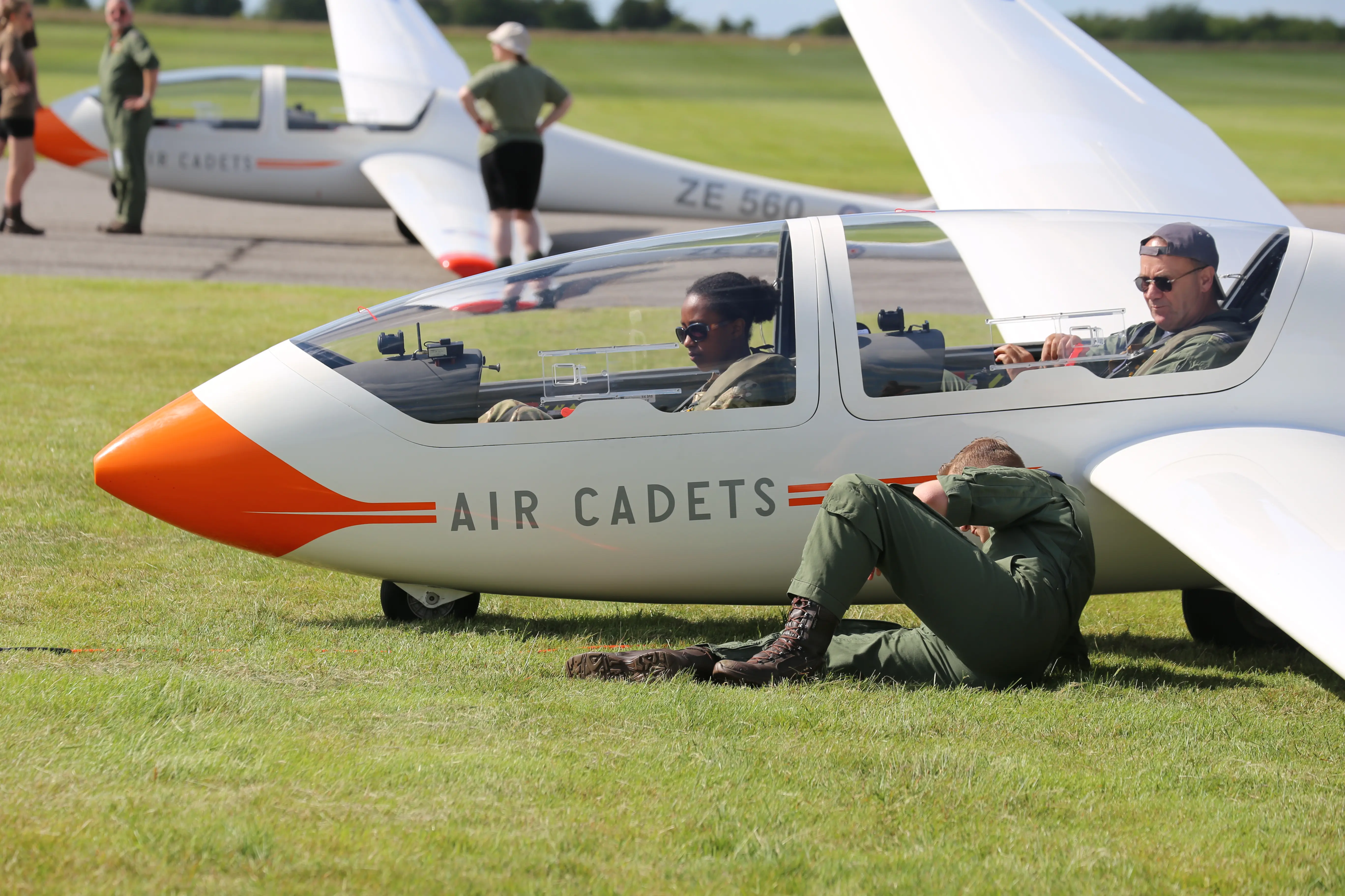 Cadets participating in gliding activities