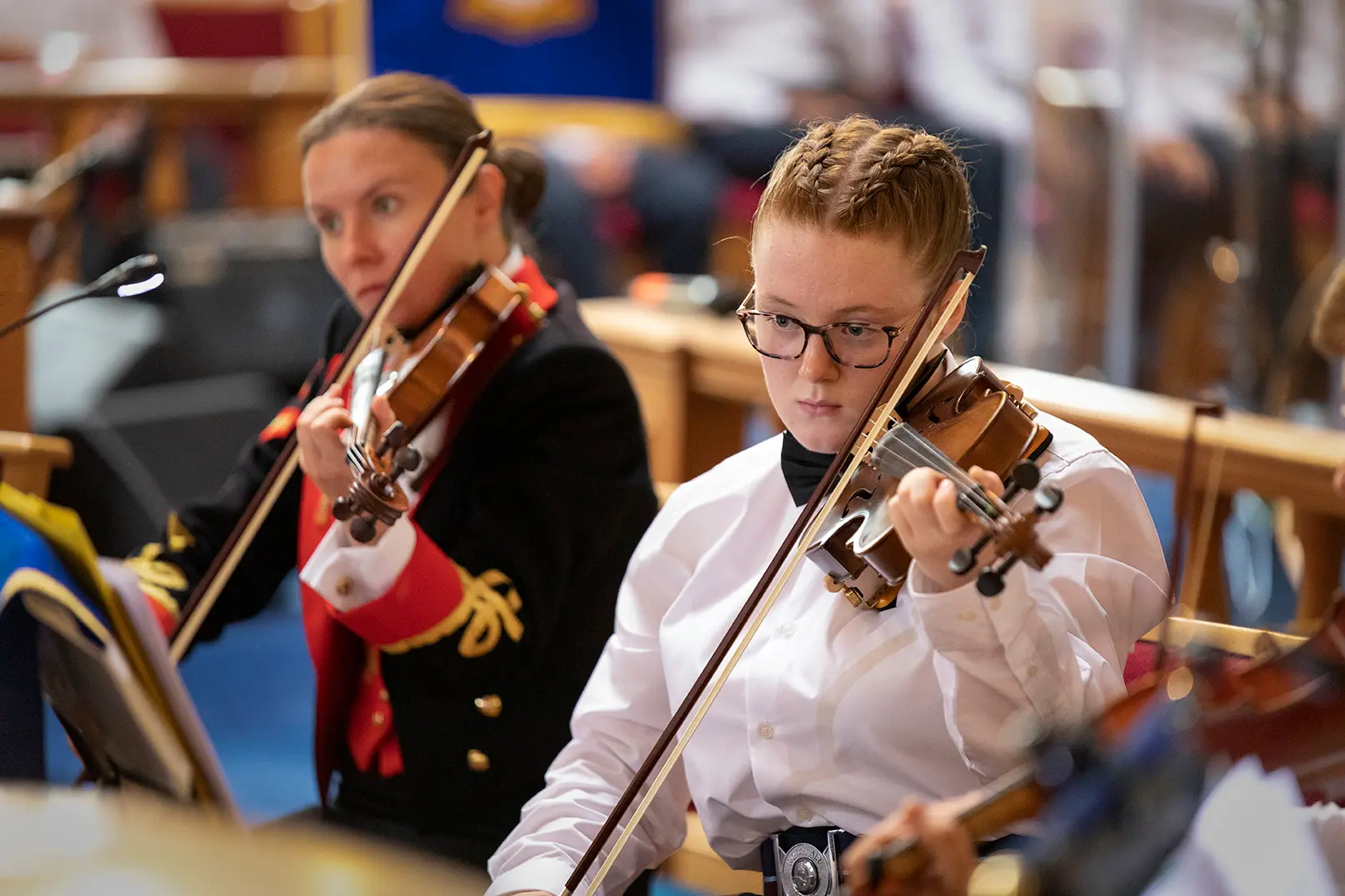 Cadets engaging in musical activities